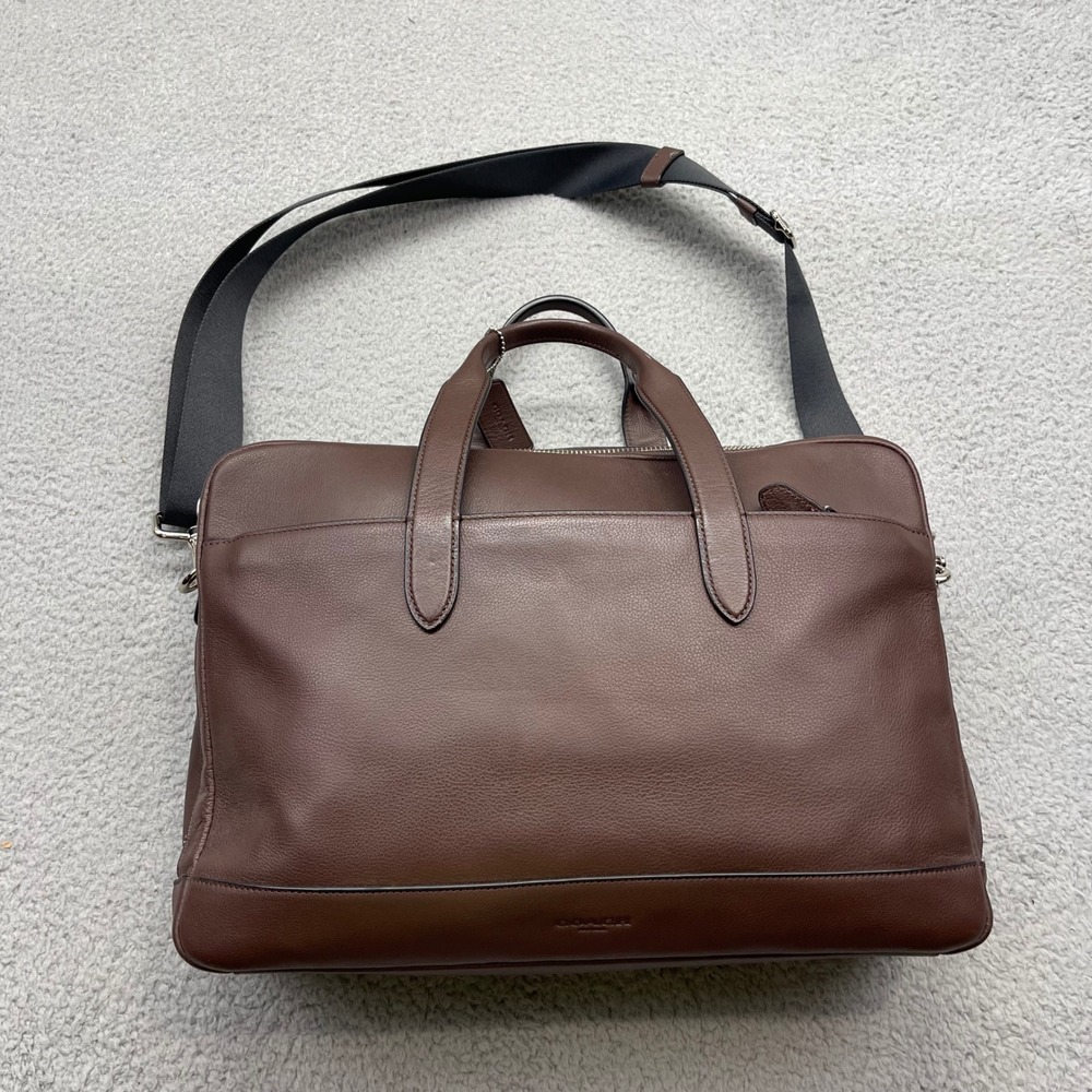 Coach F22528 Brown Pebbled Leather Hamilton Commuter Briefcase Metropolitan  Bag